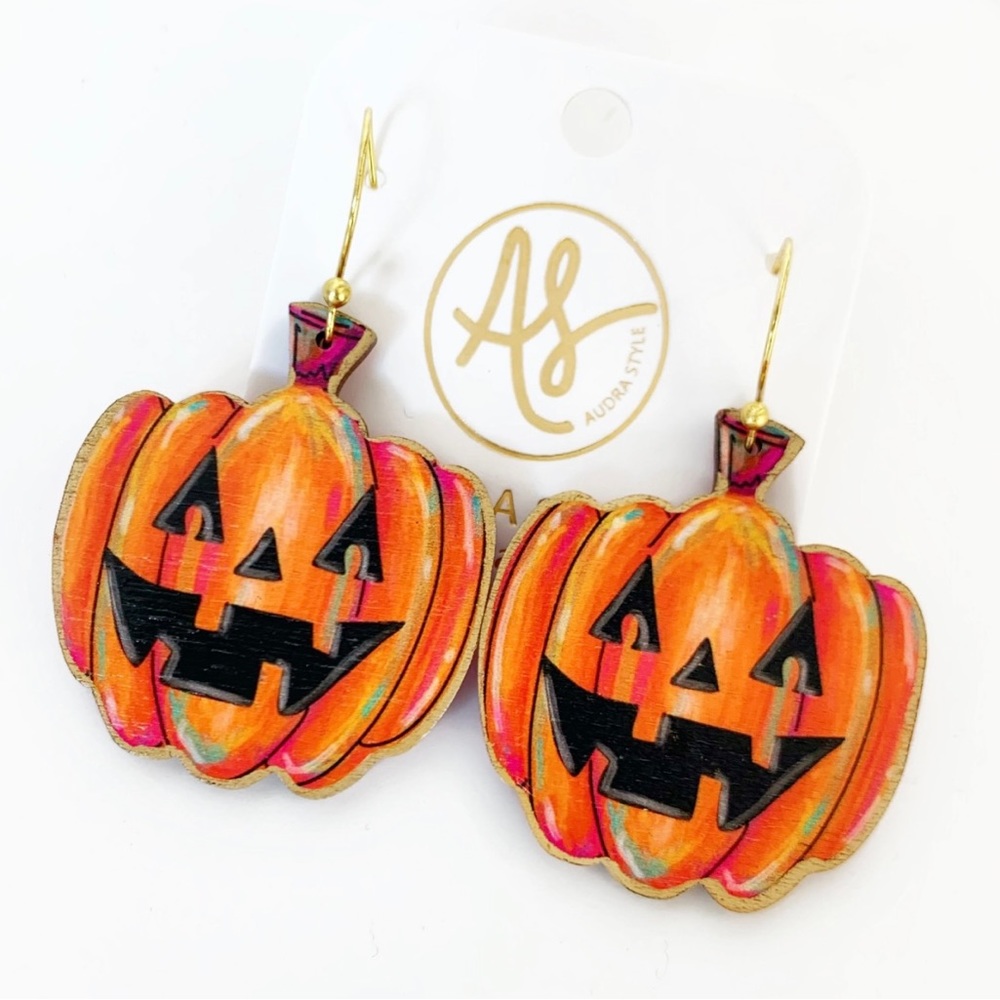 Fall Halloween Statement Earring Jack-O-Lantern Earrings 🎃